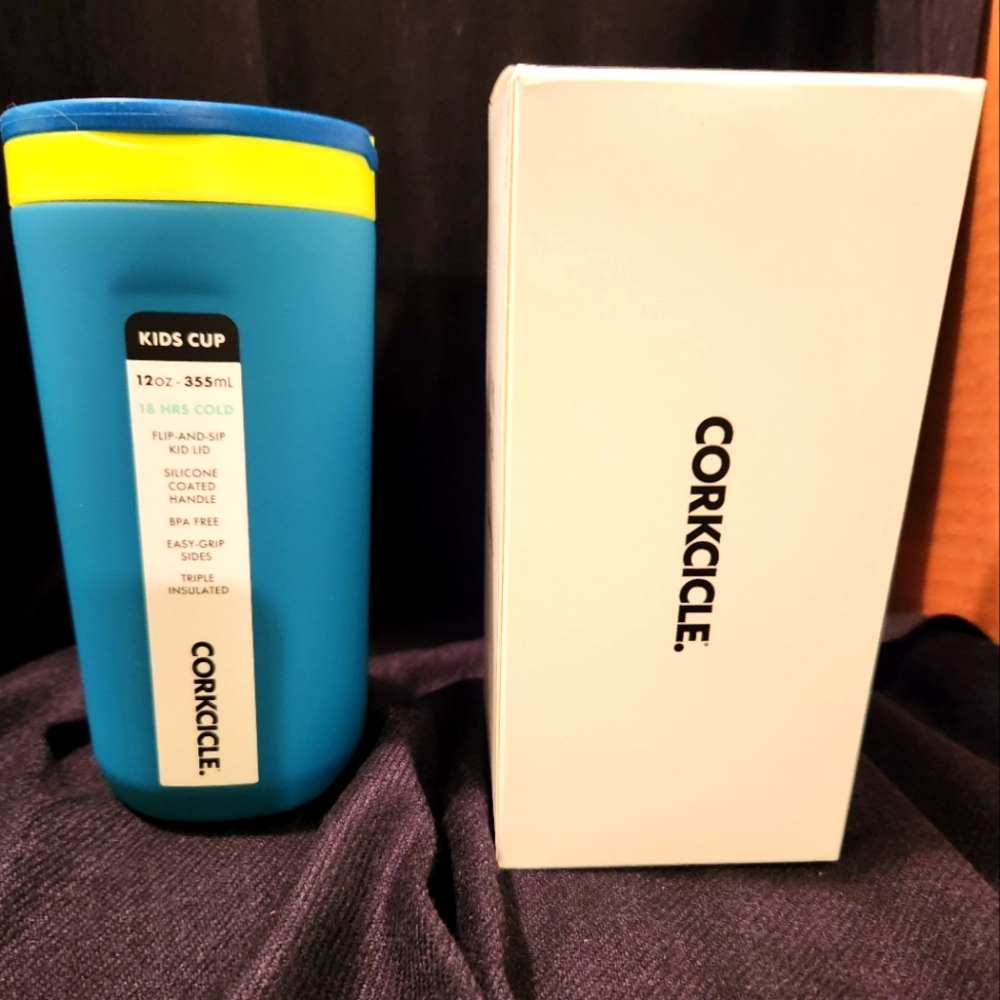NIB Corkcicle 12oz Kids Cup in Electric Tide